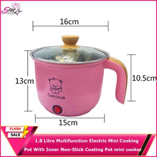 1.8 Litre Multifunction Electric Mini Cooking Pot With Inner Non-Stick Coating Pot mini cooker