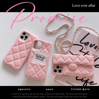 เคสโทรศัพท์มือถือหนัง ลายตาราง พร้อมช่องใส่บัตร และสายคล้อง สําหรับ iPhone 11 12 13 Pro Max iPhone 14 Plus