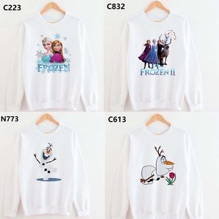 เสื้อกันหนาวแขนยาว คอกลม แบบสวมหัว ลาย Frozen Olaf Snowman โอเวอร์ไซซ์ สไตล์ฮาราจูกุ สําหรับผู้หญิง 2020