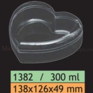 กล่องพลาสติก NO.1382 สีใส ขนาดบรรจุ 300ml / ขนาด 138x126x49mm  / แพ็ค 12 ใบ