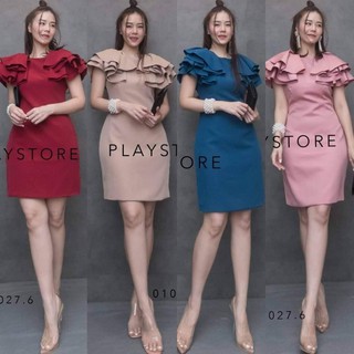 🔖MirrorSister เดรส basic style ทรงเรียบง่าย เดรส เดรสสวย ชุดออกงาน ชุดทำงาน เดรสสั้น เรียบ หรู ชุดเดรสสั้น แขน ระบาย สวย