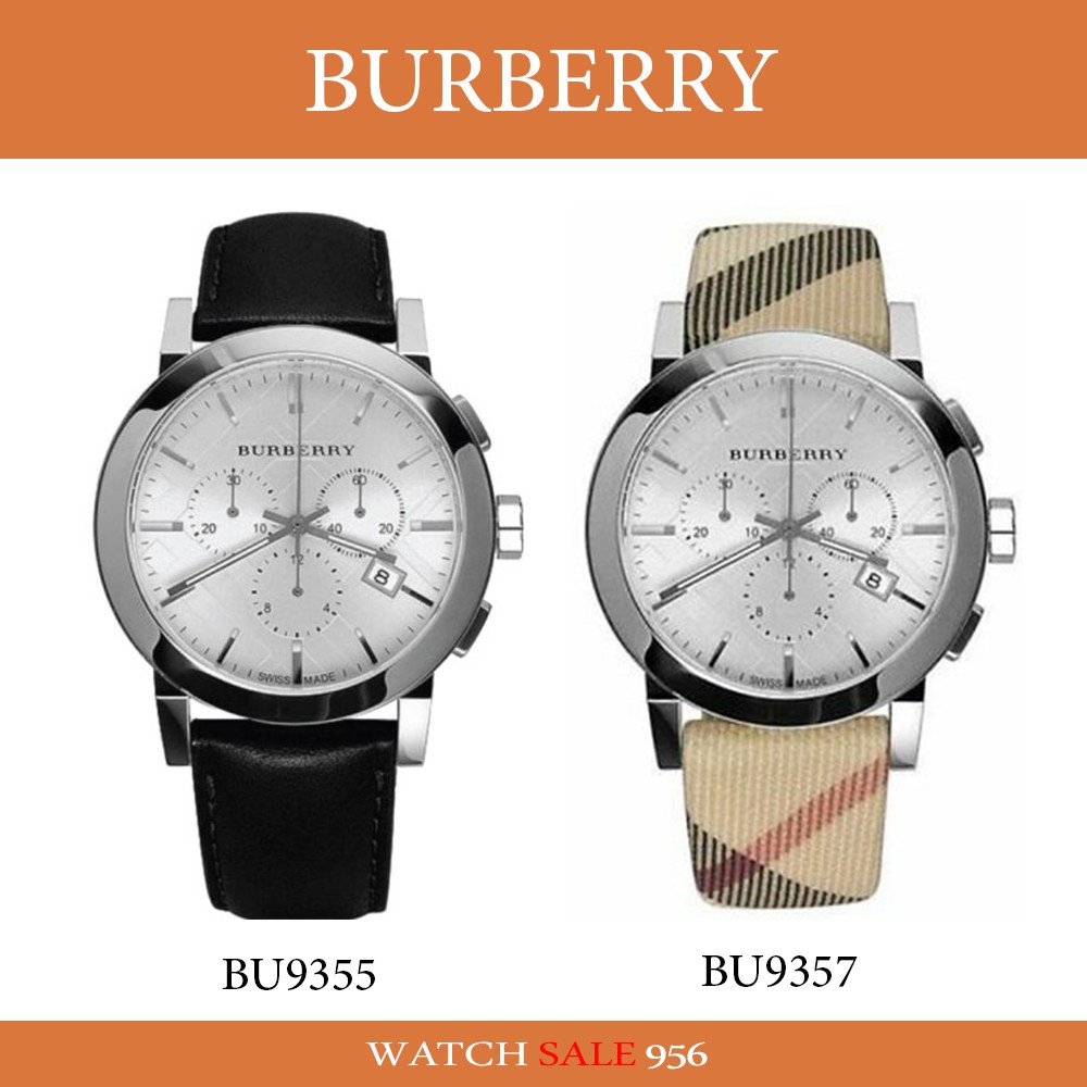 นาฬิกาสายหนังสำหรับผู้ชาย  Burberry watch