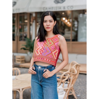 เสื้อครอป แฟชั่นล้านนา เสื้อผ้าทอมือ ไทลื้อ พื้นเมืองเหนือ Brand-THITA