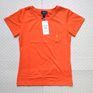 เสื้อยืดคอกลม แขนสั้น Polo สีส้ม