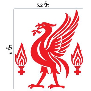 สติ๊กเกอร์ ตัด ได้คัท แต่งรถ ทีม ฟุตบอล ลิเวอร์พูล 6นิ้ว (No.6)  PVC Car Sticker Decal Liverpool FC die-cut team หงส์แดง