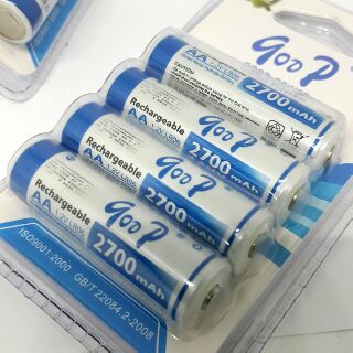 ถ่านชาร์จ GooP AA 2,700 mAh (1.2V) 1เเพ๊คมี 4 ก้อน