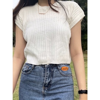 พร้อมส่ง !! Cute top 💕เสื้อไหมพรมผ้าร่อง สุดcute พร้อมส่ง