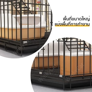 Winky Wink กรงแมว 2 ชั้น 😸 กรงแมวพับได้ กรงแมวสองชั้น กรงสัตว์เลี้ยง มีถาดรองฉี่ คอกแมว มีล้อ