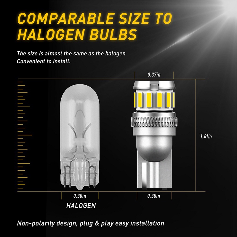 Tuffoo หลอดไฟ LED T10 6000K สีขาว สีแดง สีเหลือง สีฟ้า 168 W5W T10 แบบเปลี่ยน สําหรับรถยนต์ 2 ชิ้น - รูปที่ 7