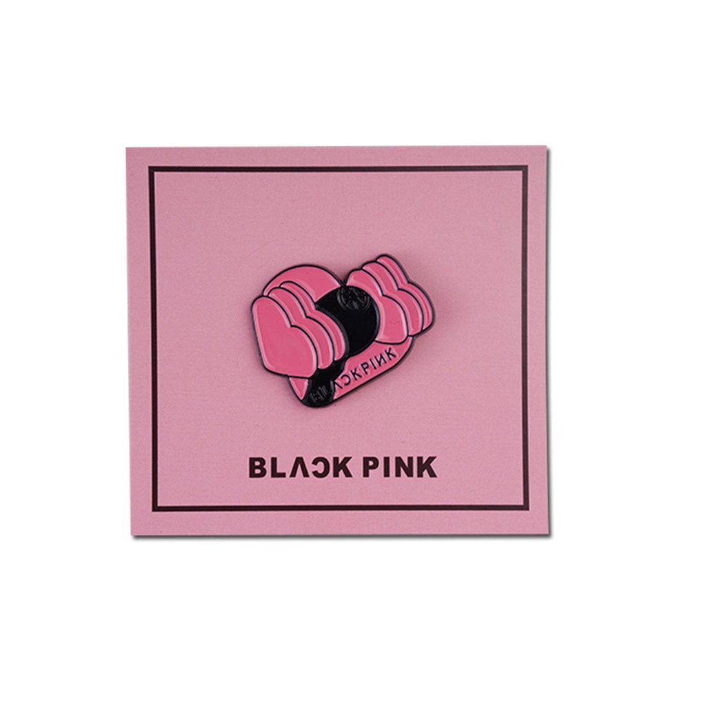 Limited Edition K-Pop Group Finger Black Heart Pink Sleeve MAGNETIC PIN