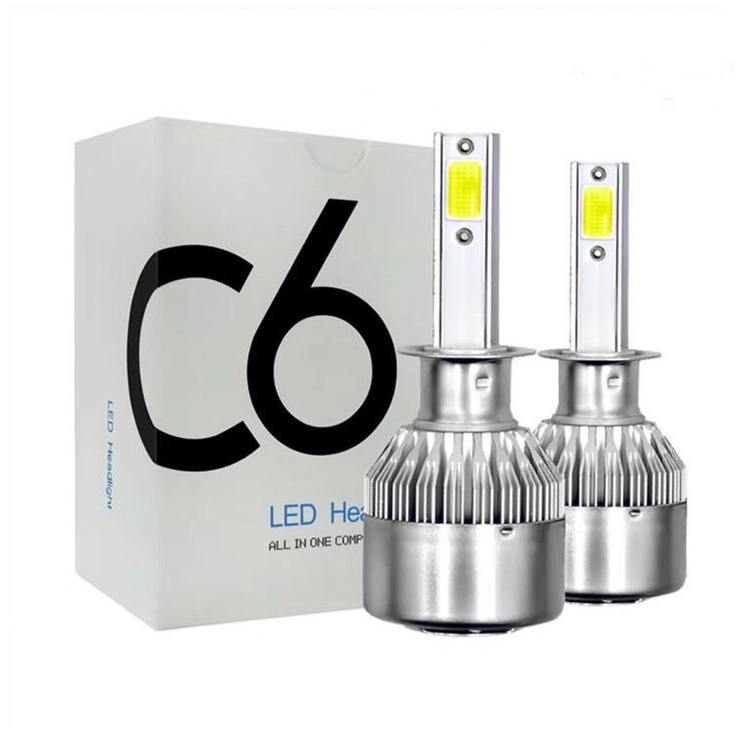 ไฟหน้า LED C6 H4 Cob 36W C6, แสงสีขาว สว่างมาก 6000K 12-24V