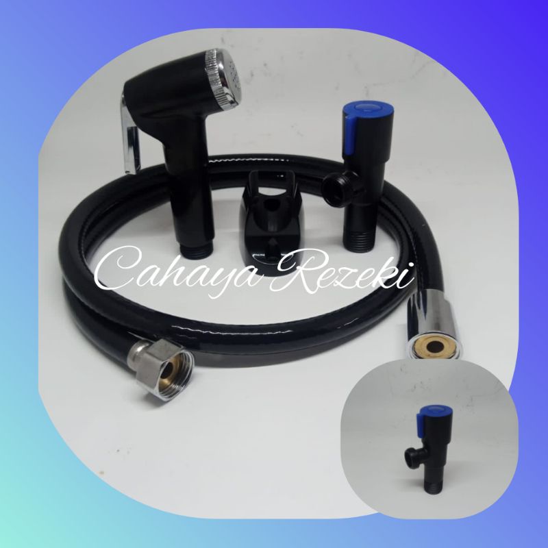 JET WASHER TOILET BLACK SPRAY BIDET FULL SET STOPKRAN