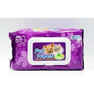 ทิชชู่เปียก Bok dok Pet wipes 70 แผ่น สำหรับสัตว์เลี้ยง