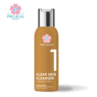 Pruksa Clear Skin Cleanser Paraben Free 100 ml. ผลิตภัณฑ์ทำความสะอาดผิวหน้า ผิวเป็นสิว ผิวแพ้ง่ายใช้ได้