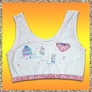 เสื้อซับในเด็กหญิง FreeSize ครึ่งตัว ลายกระต่ายบันได เนื้อผ้านุ่ม สวมใส่สบาย