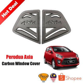 Perodua Axia ฝาครอบหน้าต่างรถยนต์ คาร์บอน ทรงสามเหลี่ยม 3D