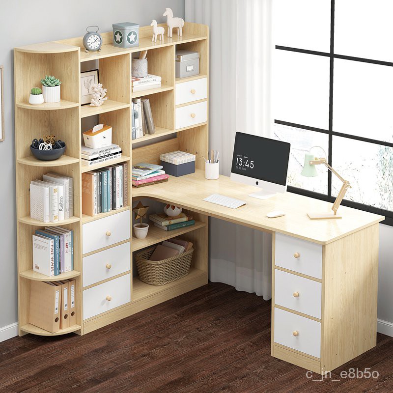 Study Integrated Desk Simple Bookshelf Home Desk Table Study Desk Corner Student Writing Desk Computer Desk à¸£à¸²à¸„à¸²à¸— à¸