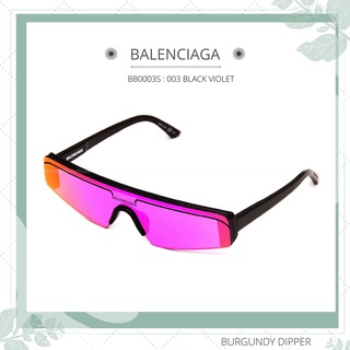 แว่นกันแดด BALENCIAGA : BB0003S SKI RECTANGLE : 003 BLACK VIOLET