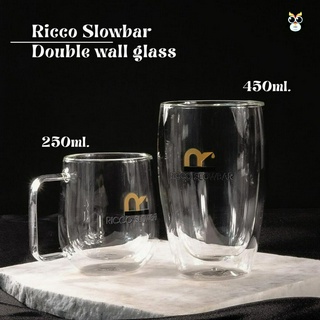 แก้วกาแฟสองชั้น แก้วมีหูจับ Ricco Slowbar - Double wall