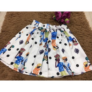 สวยค่ะ▶️▶️"White  Polkadot Skirt▶️ Brand "Japanกระโปรงจีบรอบเอว 28 ผ้าดีพร้อมซับใน คัทติ้งเนี้ยบน่ารักๆๆ