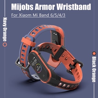 Mijobs สายนาฬิกาข้อมือซิลิโคน แบบเปลี่ยน สําหรับ Xiaomi Mi Band 6 5 4 3 Sport M6 M5 M4 M3