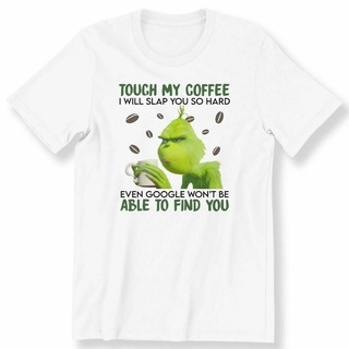 เสื้อยืด พิมพ์ลาย Grinch Touch My Coffee สําหรับผู้ชาย