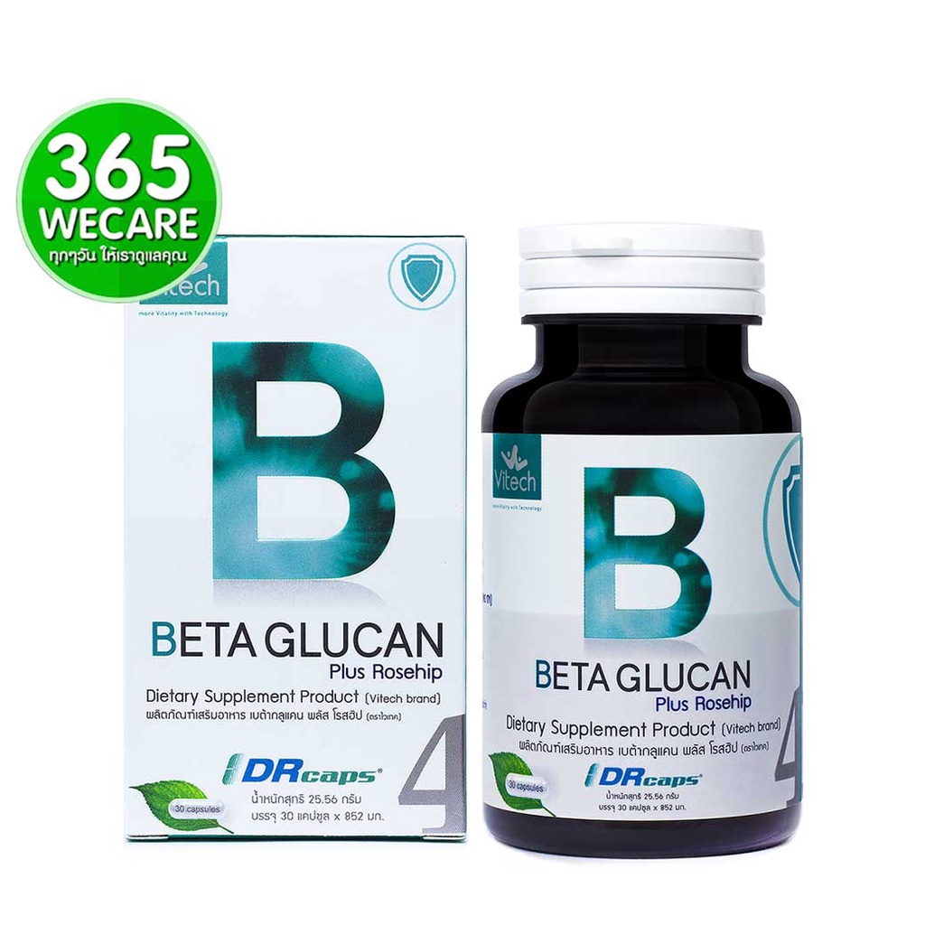 Vitech BetaGlucan Plus Rosehip 30 แคปซู, 365wecare
