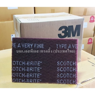 สก๊อตไบรท์ 3M 7447L Scotch-Brite ขนาด 6นิ้ว×9นิ้ว (สีแดง) แผ่นใยขัดเอนกประสงค์ 1ชิ้น