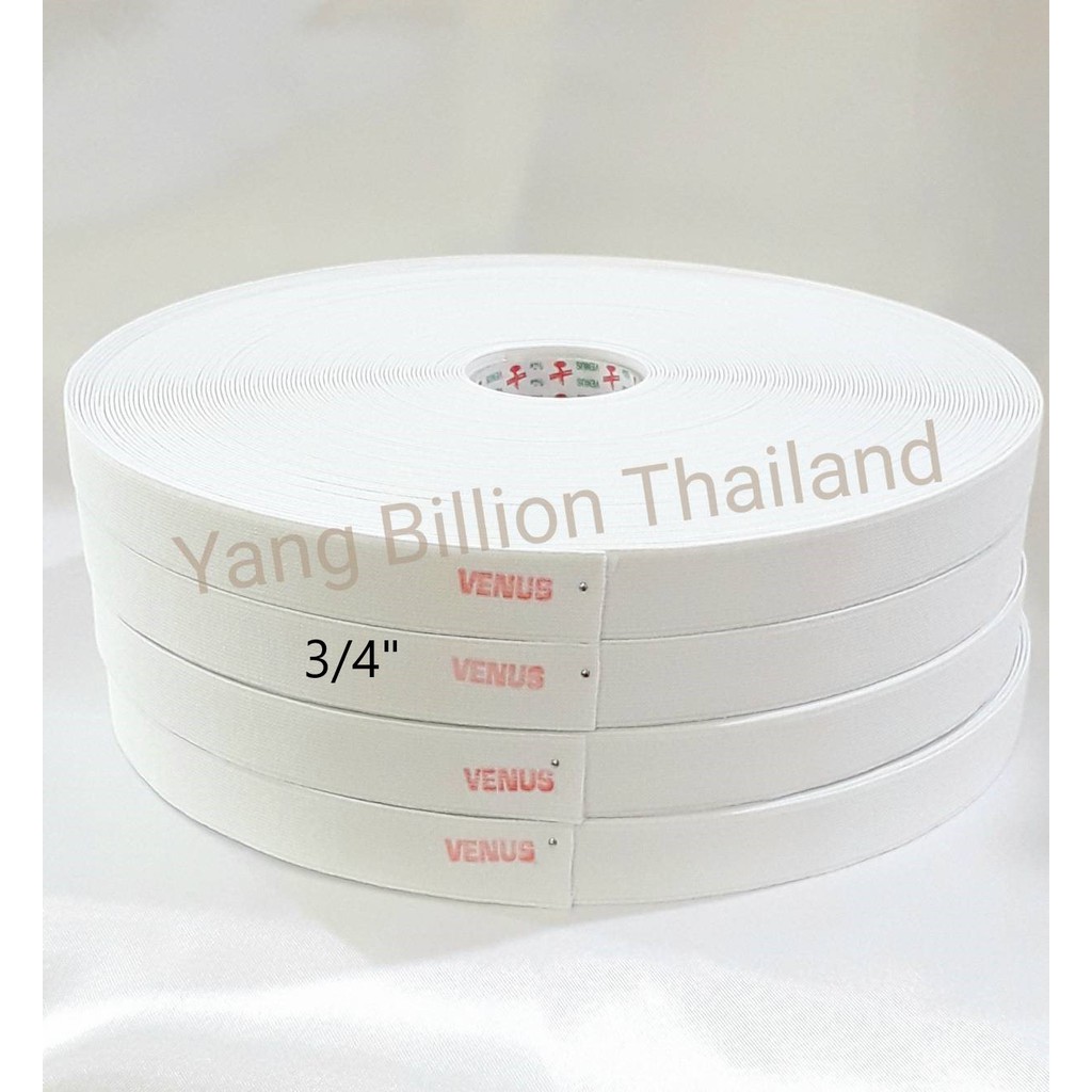 ยางยืดวีนัส Premium ยางยืดขอบเอวกางเกง ขาว/ดำ #615 1/2