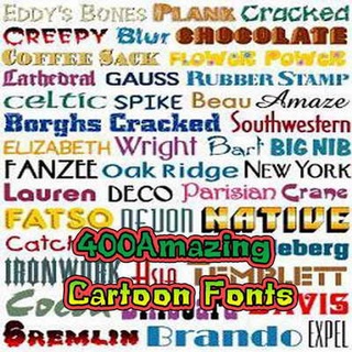 แผ่นโปรแกรมคอมพิวเตอร์ PC 400 Amazing Cartoon Fonts ( 1 CD )