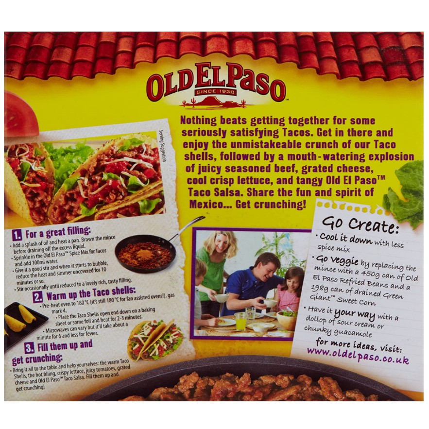 GENERAL MILLS OLD EL PASO แผ่นทาโก้ โอลด์ เอล ปาโซ ครันชี่ ทาโก เชลล์  แบบกรอบ สำหรับฟาจิต้า 6 กล่อง กล่องละ 12 แผ่น - รูปที่ 5