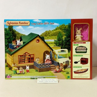 ⭐️ Limited 🏠 กิฟต์เซตบ้านตุ๊กตาหลังคาเขียว ตุ๊กตากระต่าย ซิลวาเนียน Log Cabin Gift (Green) Sunny Rabbit: Sylvanian Canoe