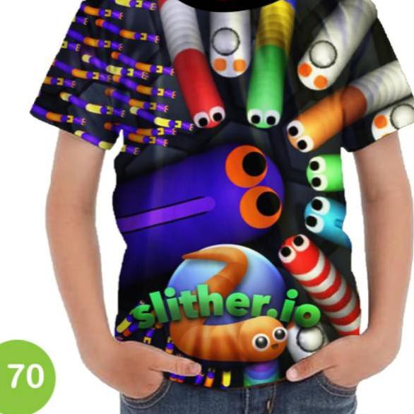 เสื้อยืดพิมพ์ลาย 3 มิติ Slither Io สําหรับเด็ก 170