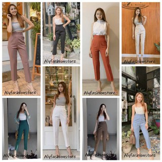 กางเกง9ส่วน เอวสูงขอบใหญ่ ซิปหลัง ผ้าเปเป้ แบบเป๊ะปังสุดๆ งานขายดีส่ง🚚 เคอร์รี่ทุกวัน