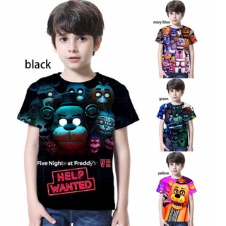 ใหม่ล่าสุด เสื้อยืดแฟชั่น ลาย Fnaf Five Nights At Freddy 3D สําหรับเด็ก 110-160 2021