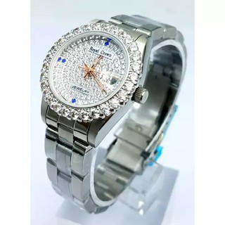 Royal Crown นาฬิกาข้อมือผู้หญิง สายสแตนเลสชุบทอง ประดับเพชร cz อย่างดี รุ่น 3662L
