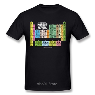 คอตต้อนคอกลมขายดี เสื้อยืดคลาสสิก แขนสั้น พิมพ์ลาย Geek Nerd Periodic Table Of Horror Moies Oerd FGpepc00HAkaeg86S-5XL