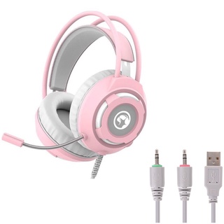 Marvo HG8936 Gaming Headphone หูฟัง สีชมพู สาย USB + 3.5 หูฟังเกมมิ่ง ไมค์ชัด HG-8936 ประกัน1ปี