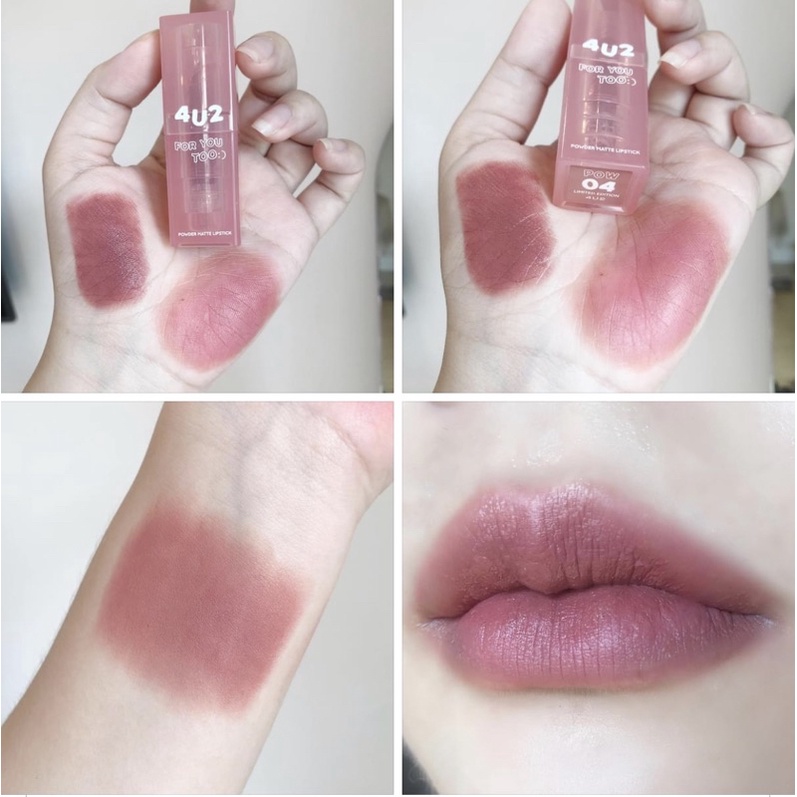 ชั้นร้องกรี๊ดนะ สีชมพูตุ่นๆ 4u2 no.04 ออกลิปใหม่ รุ่น FOR YOU TOOเนื้อนุ่มเหมือนมาชเมโล่วทาแล้วปากดู