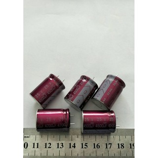 (10ชิ้น) Capacitor 4500 UF 25V ELNAสีชมพู ขนาด 25x18mm ของใหม่คุณภาพดีเยี่ยมตัดขาสั้นจากโรงงาน สินค้าพร้อมส่งในไทย