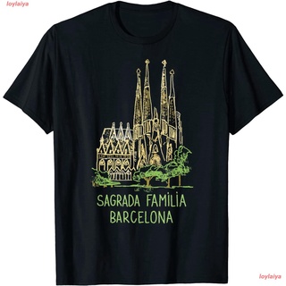 loylaiya แฟชั่นสบายๆ เสื้อ Sagrada Familia Barcelona T-shirt Tee T Shirt Tshirt T-Shirt Cotton เสื้อยืด เกรดพรีเมี่ยม ใส