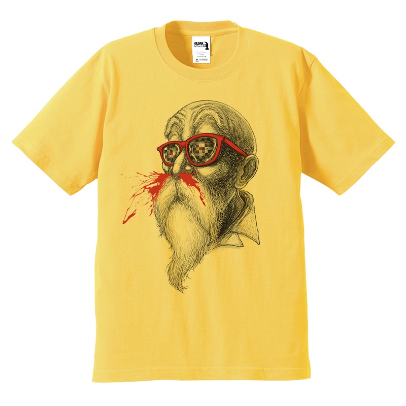 ✠♈✓Japanese-style Retro Dragon Ball Funny Spoof Oogway Spray Nosebleed Hand-Painted Sketch Cotton Sh