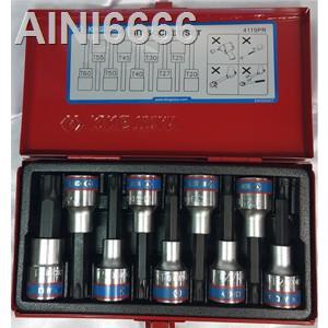 ☜ชุด บล็อกเดือยโผล่ KINGTONY [ คิงโทนี่ ]TORX ทอร์ค 80 mm. ยาว 4119PR 9 Pcs. / Set. [ T20 - T60 ]จัด