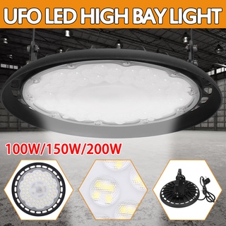 Ufo โคมไฟ LED 6000lm 6500K สีขาว สําหรับโรงเก็บของ AC220V 100W 150W 200W