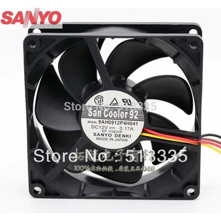 For Sanyo 9AH0912P4H041 9025 9cm 90mm 12V 0.17A 4 wire ultra-quiet double ball-bearing the Mute fan