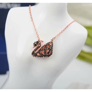 Swarovski FACETSWAN สร้อยคอโซ่เงิน 925 จี้หงส์กลวง สองด้าน ลําลอง แฟชั่น สําหรับผู้หญิง