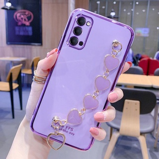 เคส OPPO Reno 6 6Pro 6Z 5G 5 5Pro 4 4Pro 3 3Pro 6Pro+ Reno4 Reno3 Reno5 Reno6 Pro plus เคสโทรศัพท์ 6D ขอบชุบ TPU soft case เคสป้องกัน Luxury-Bracelet