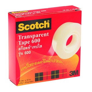 3M Scotch สก๊อตช์ Transparent Tape 600 เทปใส รุ่น 600 18 มม. x 33 ม.