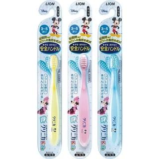 Lion แปรงสีฟันเด็ก หัวแปรง งอได้ ลายมิกกี้เม้าส์ สำหรับเด็ก อายุ 0-2 และ 3-5 ขวบ Lion Kid's Toothbrush ของแท้จากญี่ปุ่น