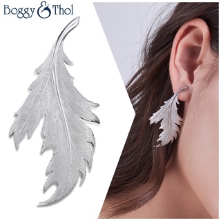 Boggy &amp; Thol Autumn Ear Sticks ต่างหู เงินแท้ รูปใบไม้ ดีไซน์เรียบหรู 925 Sterling Silver Earring